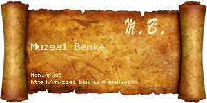 Muzsai Benke névjegykártya